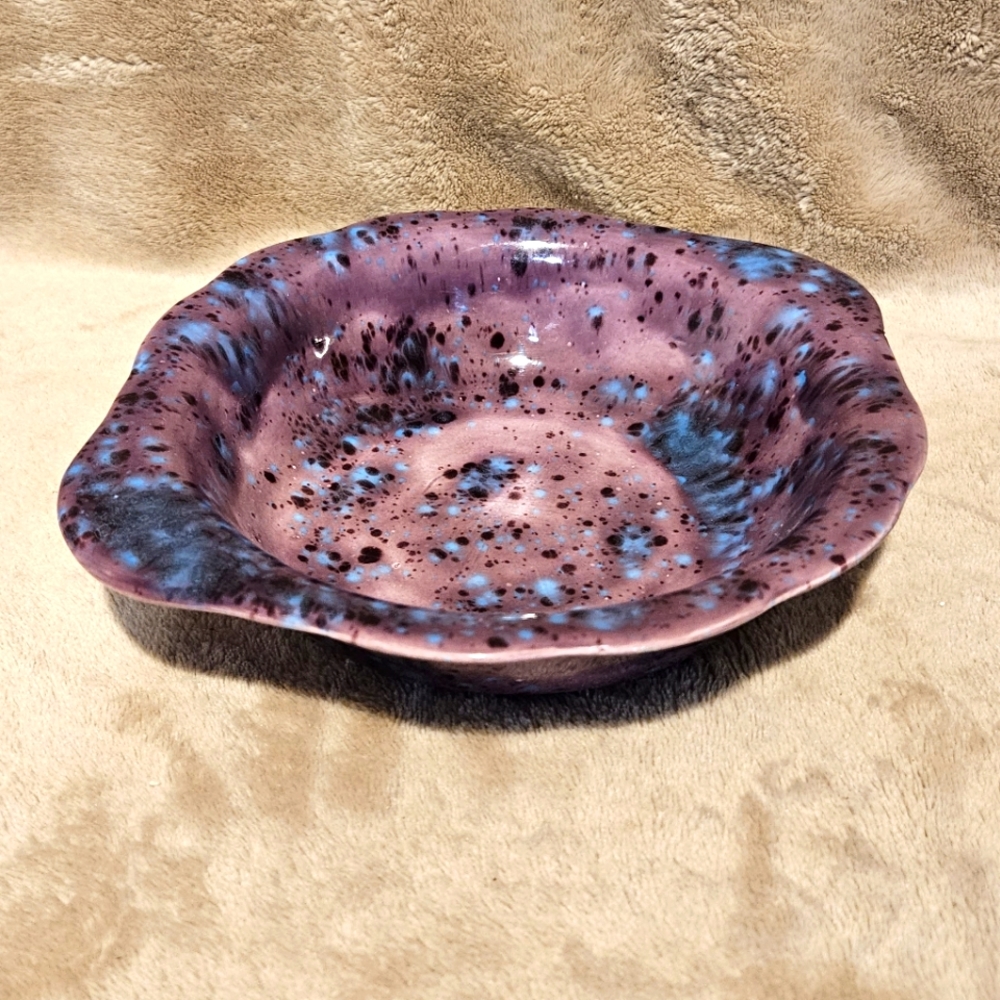 Speckled Stoneware Purple Glazed Serving Dish Bowl